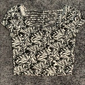Black and White Charlotte Russe  crop top
